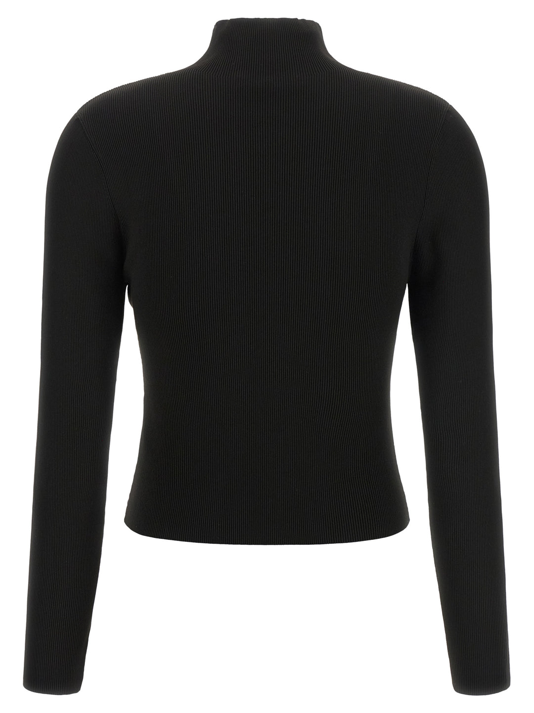 Alexander Wang Ribbed Sweater With Logo Maglioni - Nero | ce8b15a69bae7ff5169b7f829b344f993f8b42ac