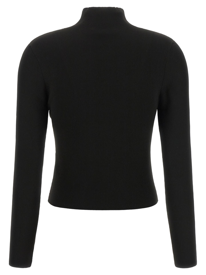 Alexander Wang Ribbed Sweater With Logo Maglioni - Nero | ce8b15a69bae7ff5169b7f829b344f993f8b42ac