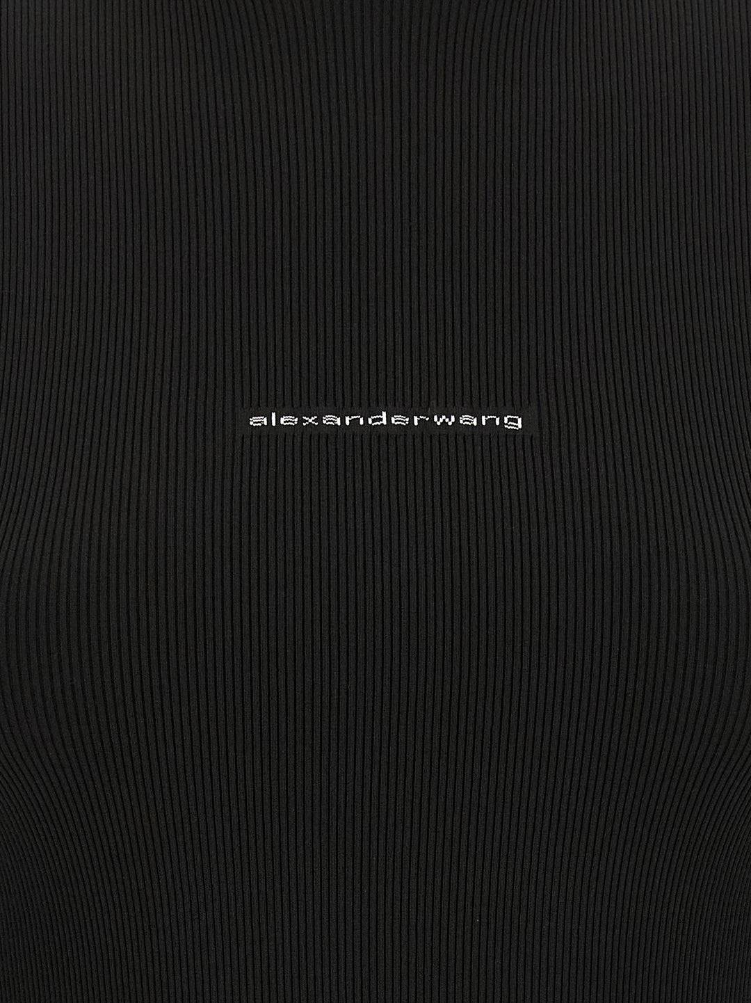 Alexander Wang Ribbed Sweater With Logo Maglioni - Nero | 72f44b5c4c068efd7cd201cfa6a72284efda6ff2