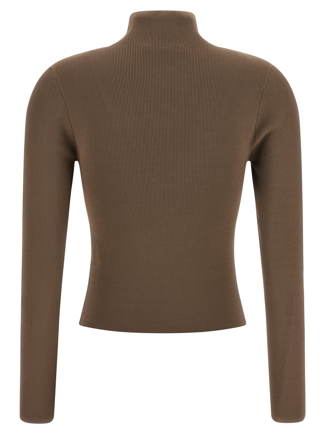 Alexander Wang Logo Ribbed Sweater Maglioni - Beige | b0f423bcb65766820e968cf5aba3d86342ed42ca