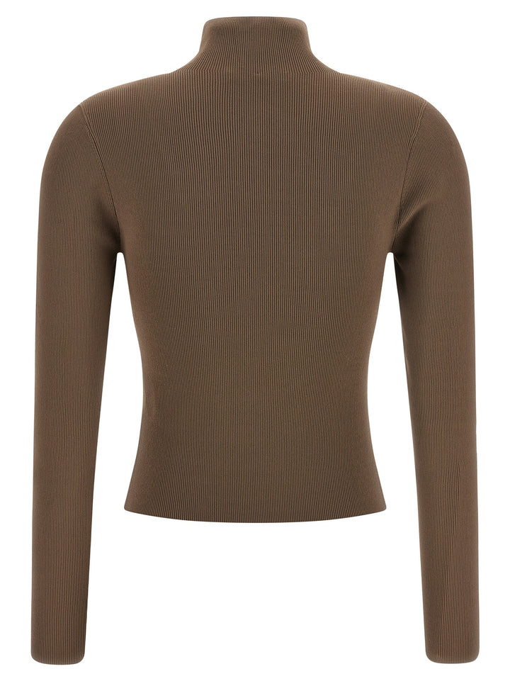 Alexander Wang Logo Ribbed Sweater Maglioni - Beige | b0f423bcb65766820e968cf5aba3d86342ed42ca