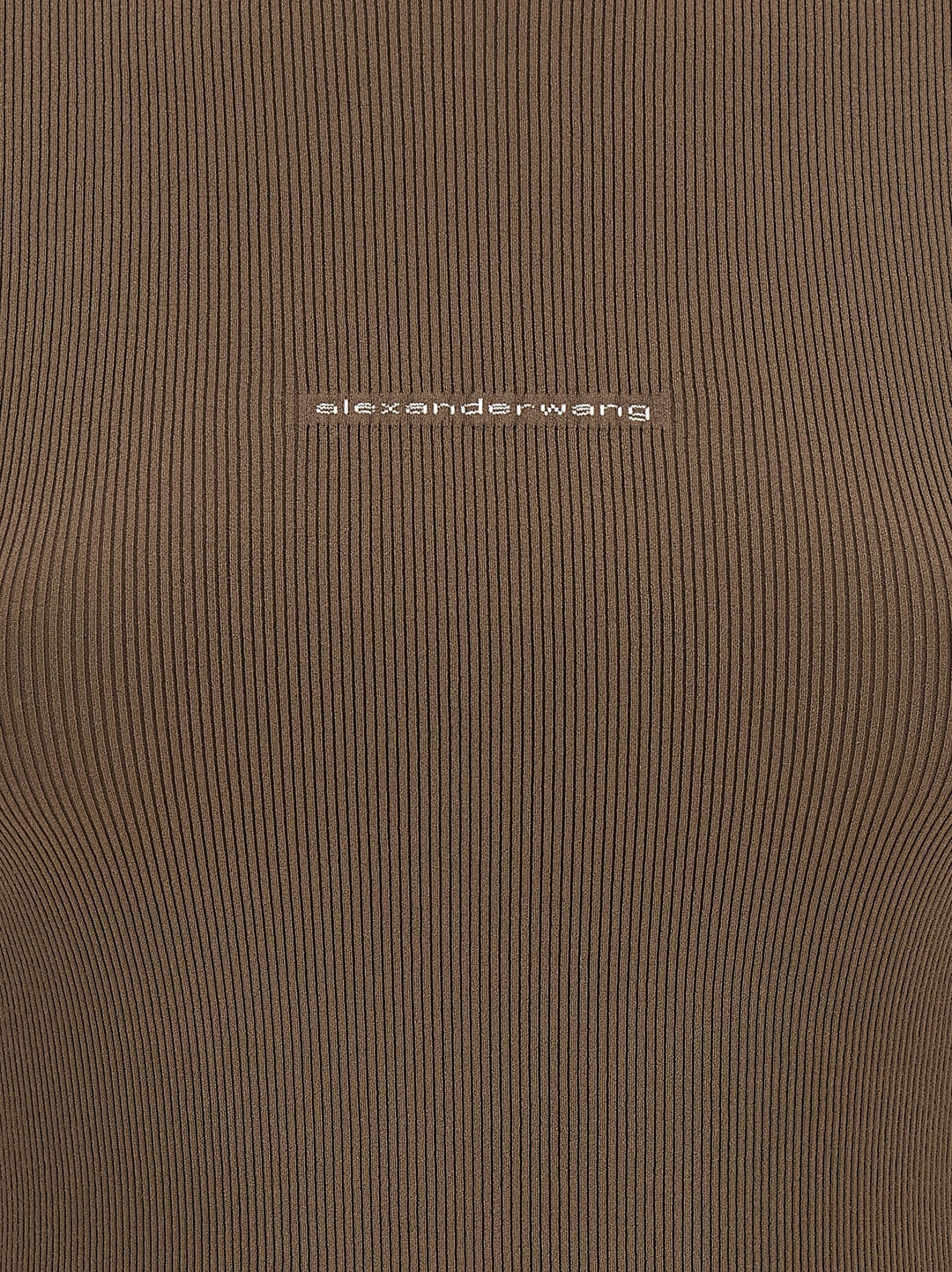 Alexander Wang Logo Ribbed Sweater Maglioni - Beige | f06f4b54ceebe09c9511c913a320b2ff4d6ba622