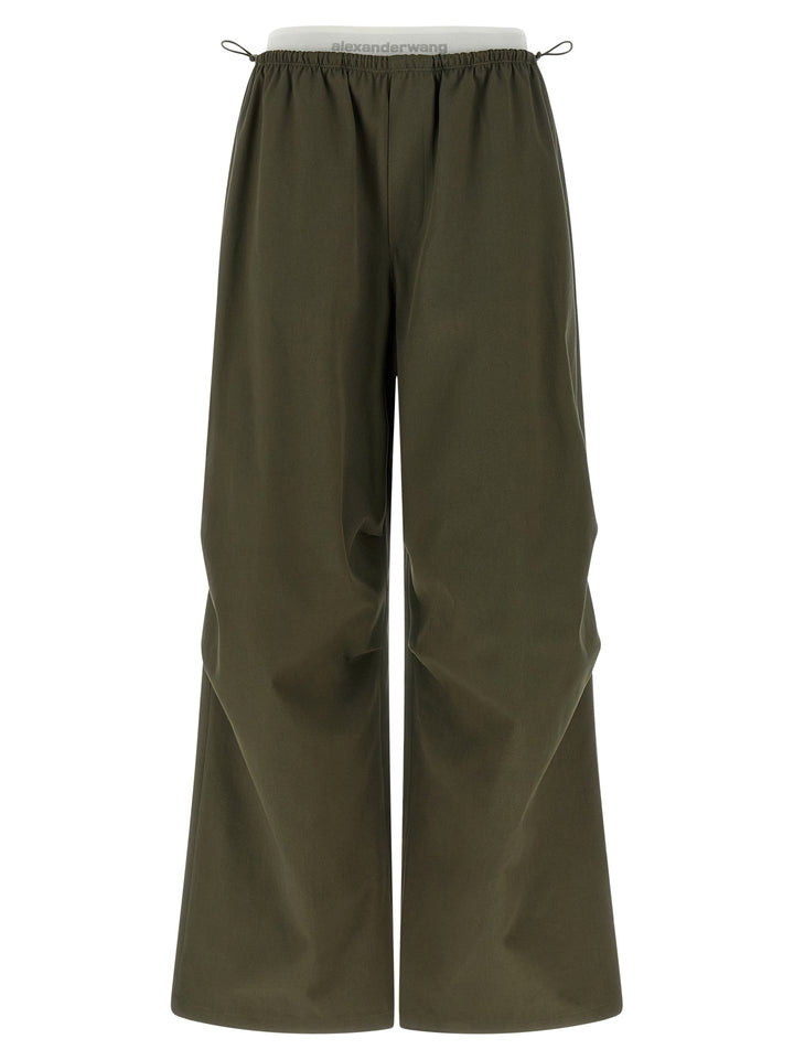 Alexander Wang Double Layer Waist Trousers Pantaloni - Verde | c9f13f0eb3a55ca09dbbe546d8faec3bd60e103a