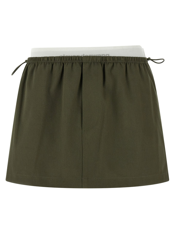 Alexander Wang Double Layer Waist Skirt Gonne - Verde | eff49a175df231e7605a642022d4289901677a72