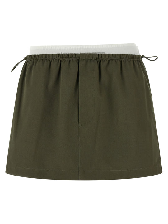 Double Layer Waist Skirt Gonne Verde