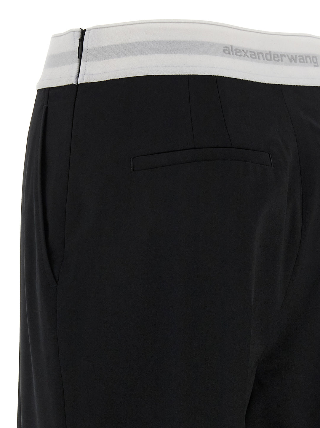 Alexander Wang Logo Elastic Pantaloni - Bianco/Nero | 9720a7567ec1d5232883fd6be02b0808df9f2786