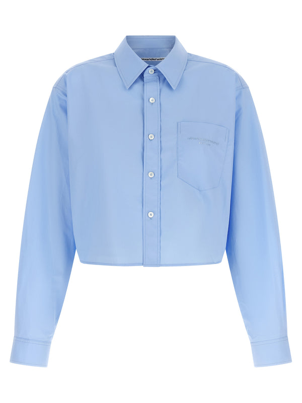 Cropped-Hemden Hellblau