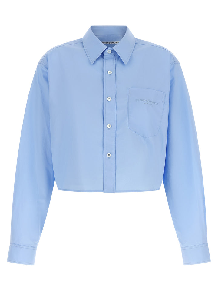 Alexander Wang Cropped Shirt Camicie - Celeste | 83b5f62720400d8c57671a23e54f41a0c3b16149