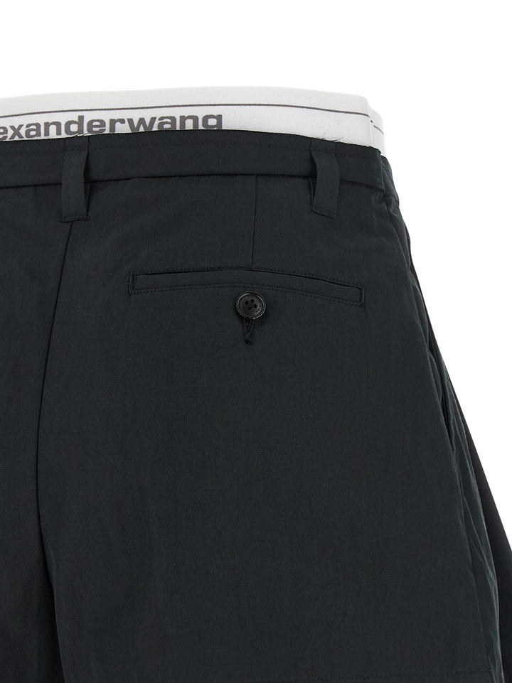 Alexander Wang Logo Band Shorts Bermuda e Short - Nero | 34352b1440b90c15f78f555f714ee09d2818d3d5