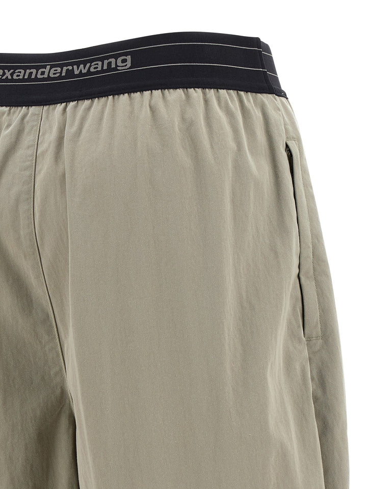 Alexander Wang Logo Elstic Pantaloni - Grigio | 6ab015ae706bace3a6aec945c0f90fb01f872371