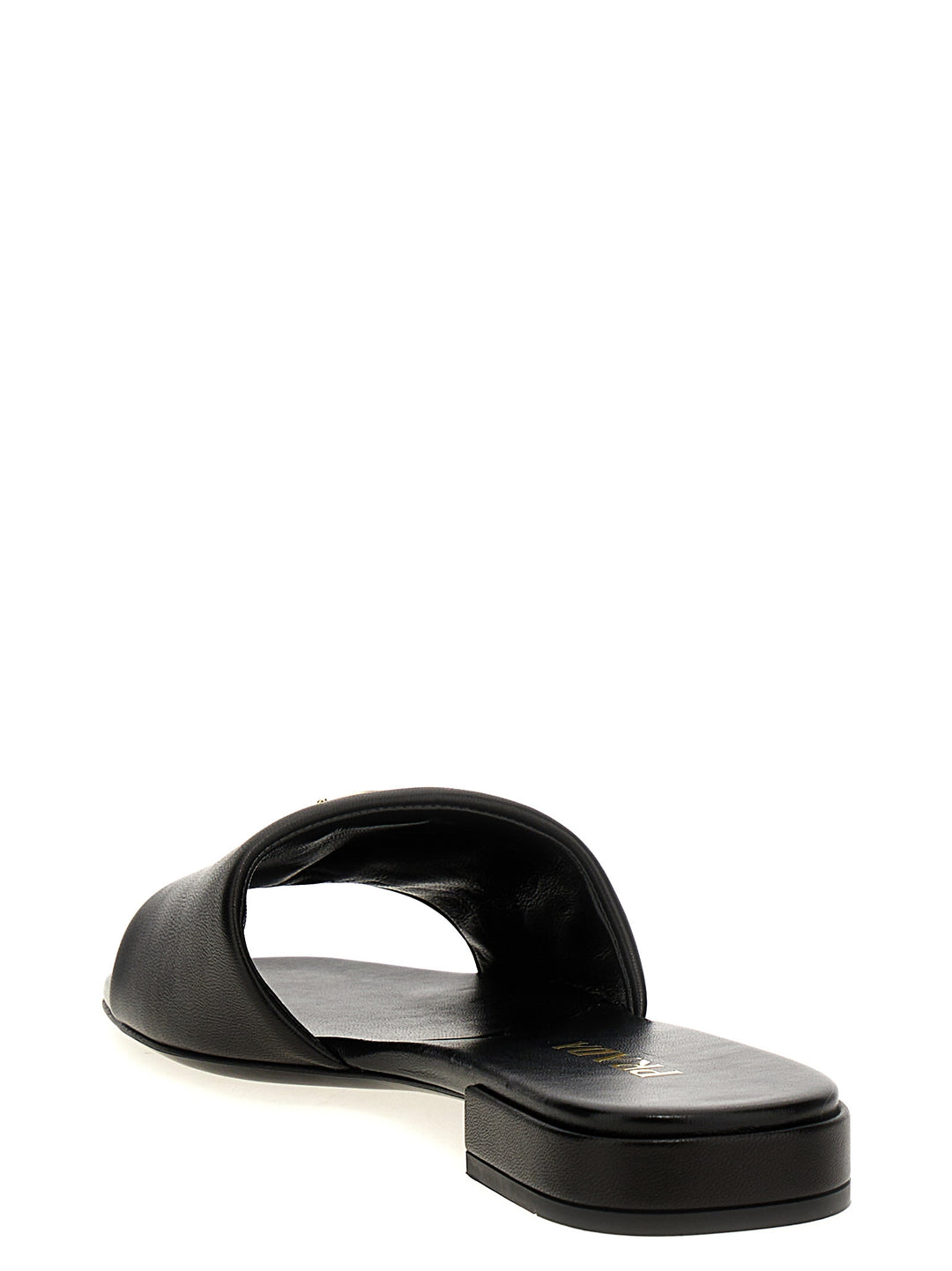 Prada Logo Leather Sandali - Nero | 6ab14af31aca4d59a95d2c2ac60c7388e0b68c5a