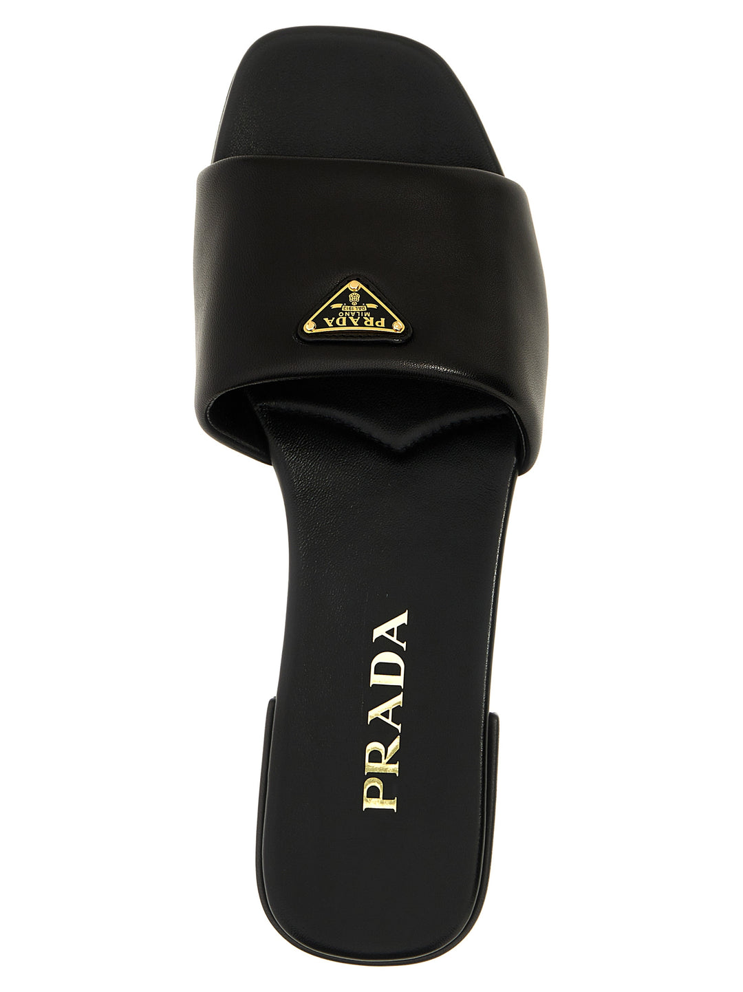 Prada Logo Leather Sandali - Nero | 708424f9f00b13baa3242347c9eb61b989f85906