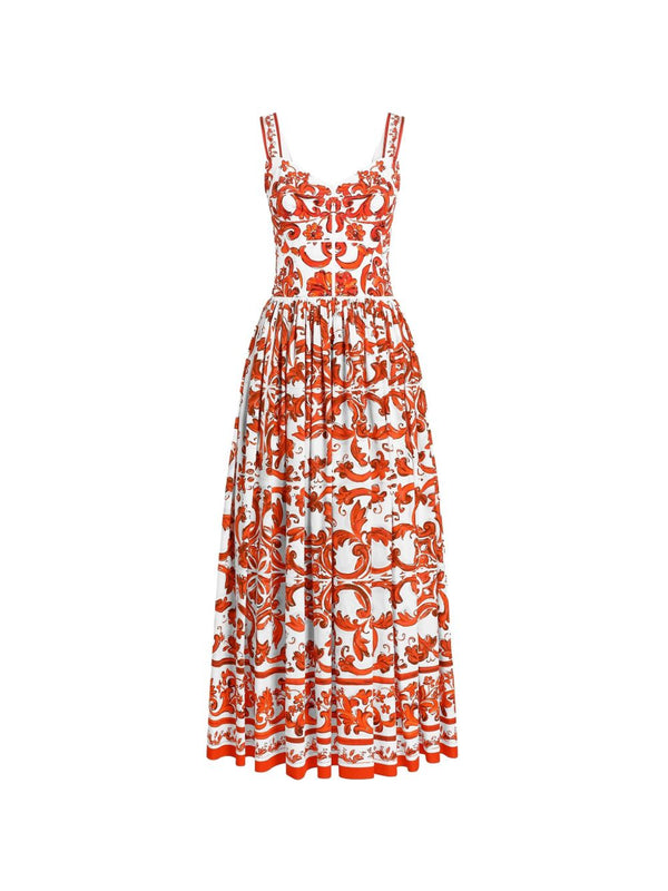 Maiolica Print Cotton Dress