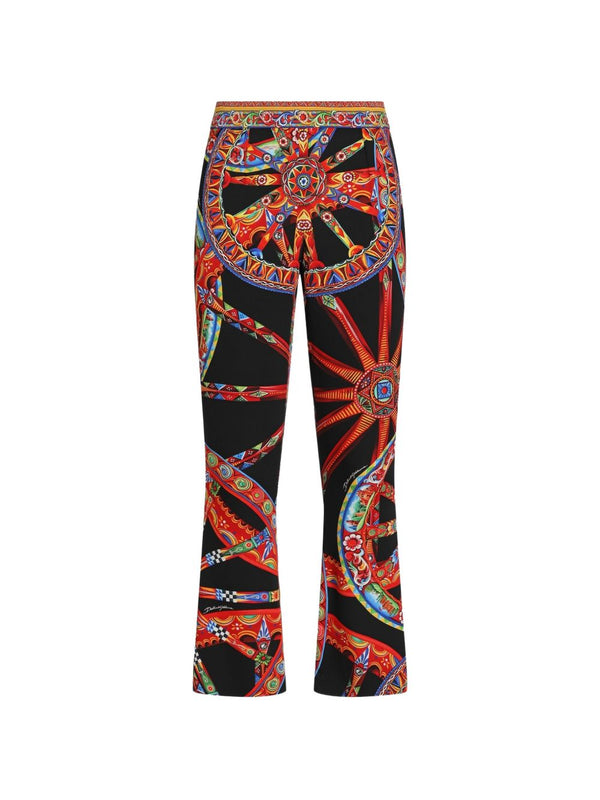 Carretti Print Silk Trousers