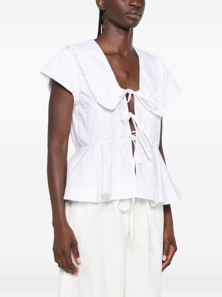 Ganni Top - WHITE | 040031d217934aebedc3c4281dd1d029110af1ba