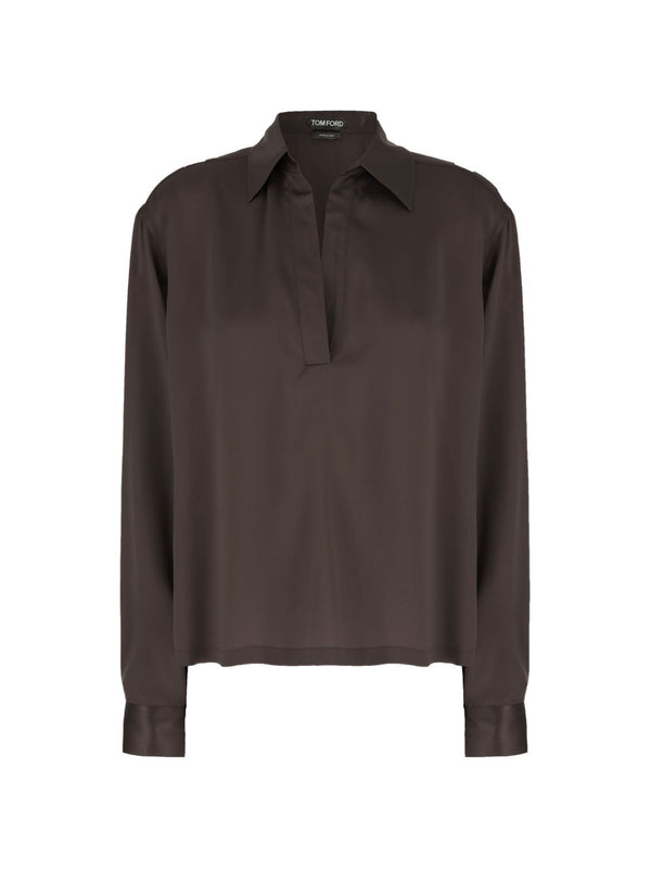Silk Satin Polo Shirt