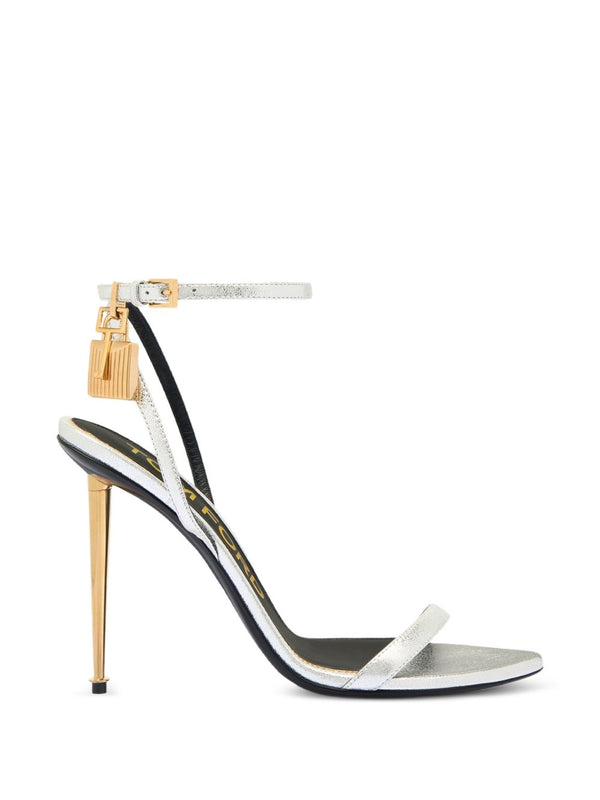 Padlock Leather Heel Sandals