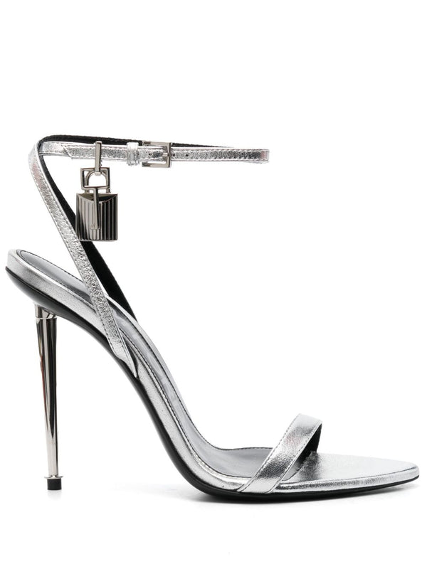 Padlock Leather Heel Sandals