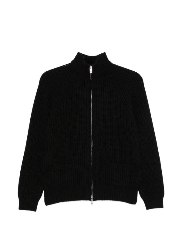 Cardigan con Zip in Lana