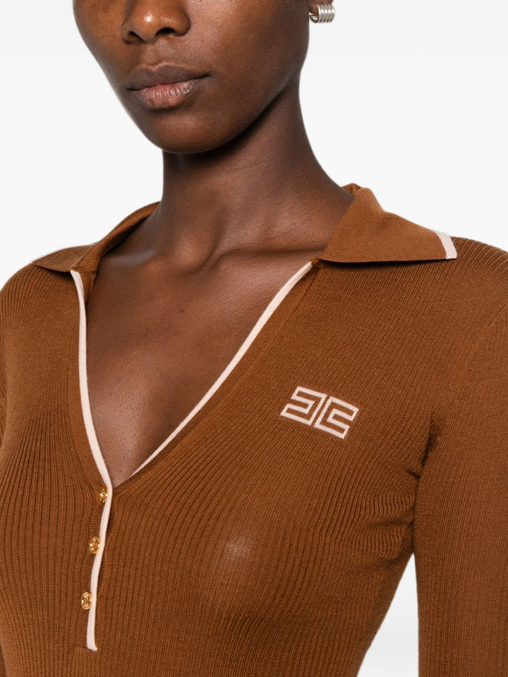 Elisabetta Franchi T-shirts and Polos - BROWN | d479faacaf3ae66c2bd20daeda76d5f06b3c74ee