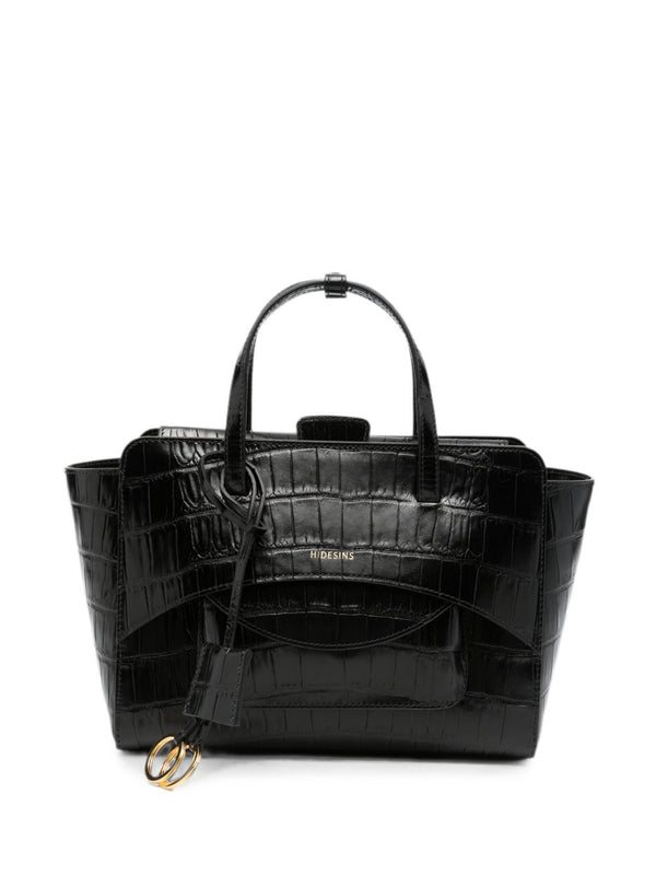 Bolso tote de cuero con solapa