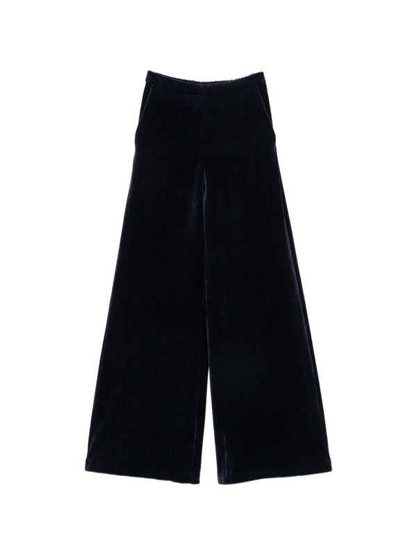 Velvet High-Waisted Trousers