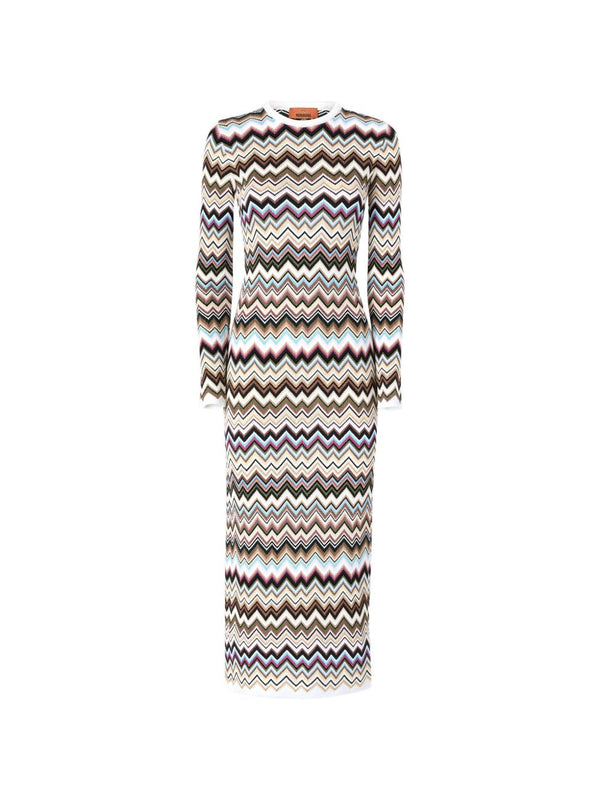 Zig Zag Motif Long Dress