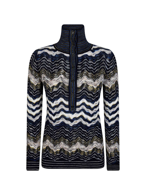 Zig Zag Motif Polo Shirt