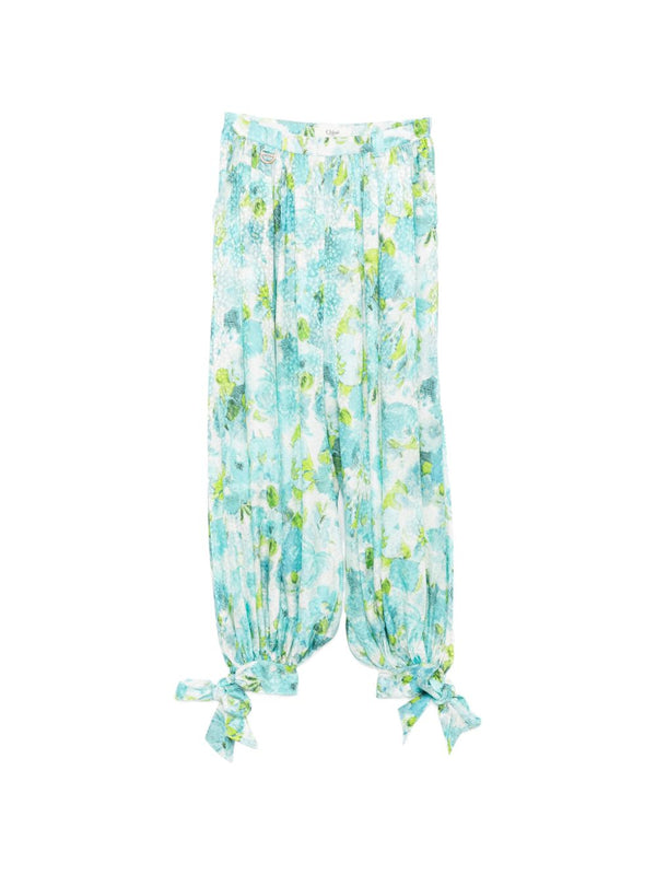 In Seta Stampata Pantaloni