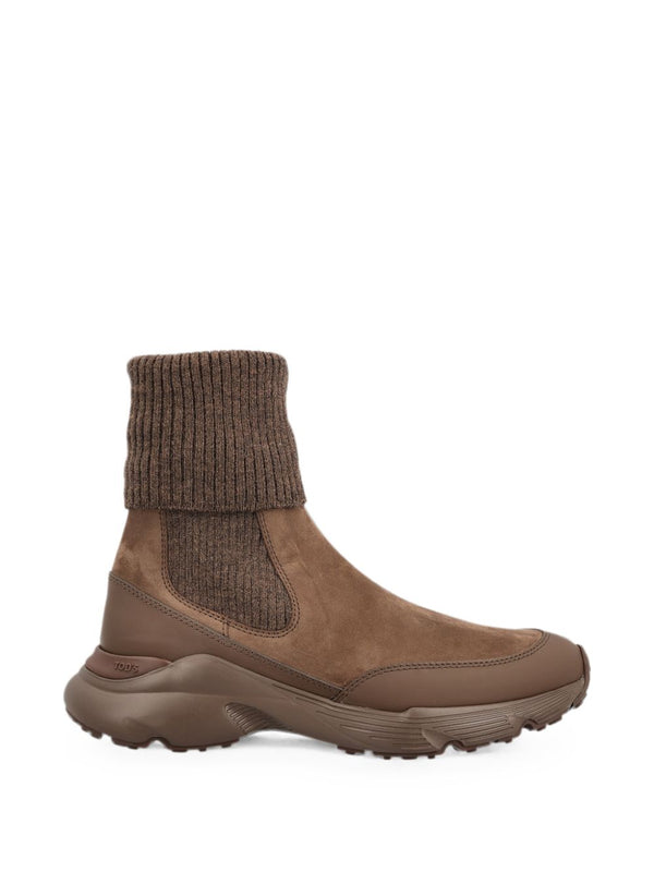 Leather Knitted Chelsea Boots
