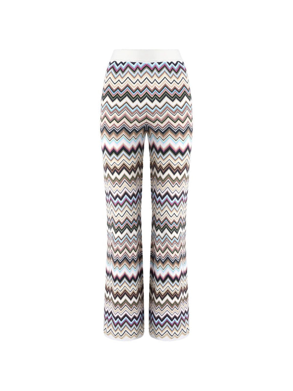 Zig Zag Motif Wool Trousers