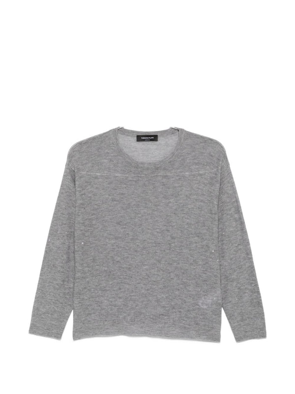 Wollpullover mit Rundhalsausschnitt