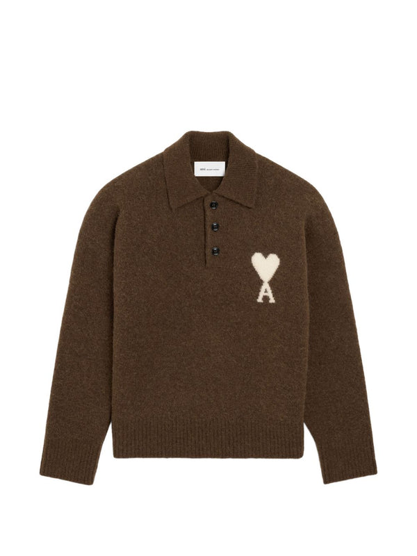 Ami De Coeur Wool Polo Sweater