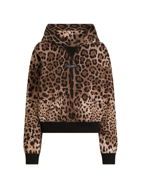 Leo Print Cotton Hoodie