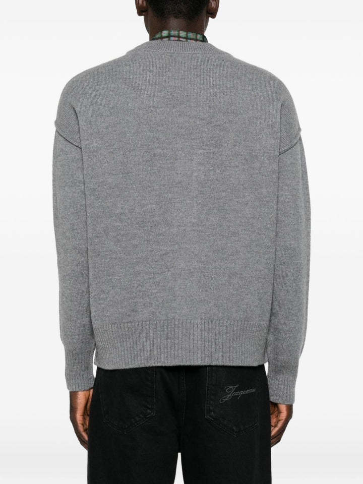 Ami Paris Sweaters - GREY | ca80491e2f96538aee21436a08179e38d5fc53a8
