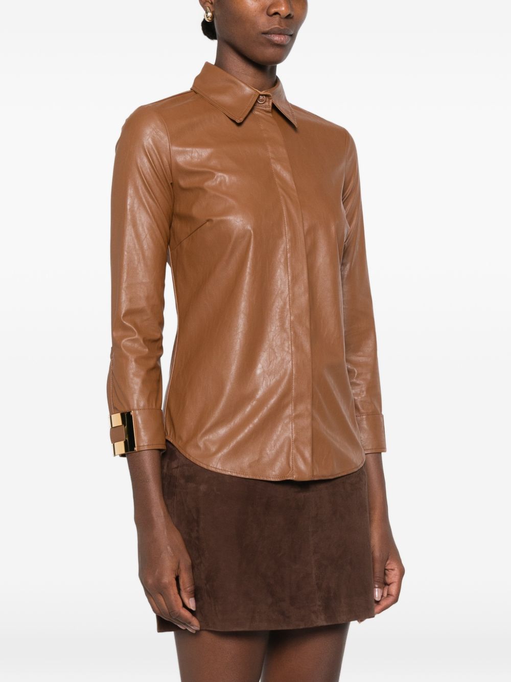 Elisabetta Franchi Shirts - BROWN | 60d94312b40a77b4c09826d52397ba92ab036065