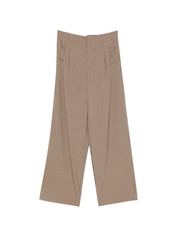 Checked Wide-Leg Pantaloni