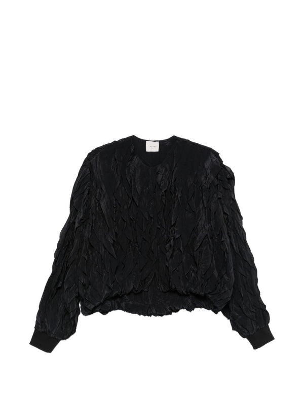 Ruffled Bomber Jacket