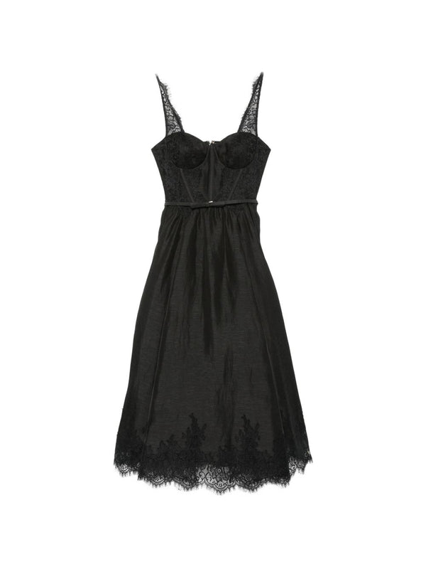 Valiant Silk And Linen Midi Dress