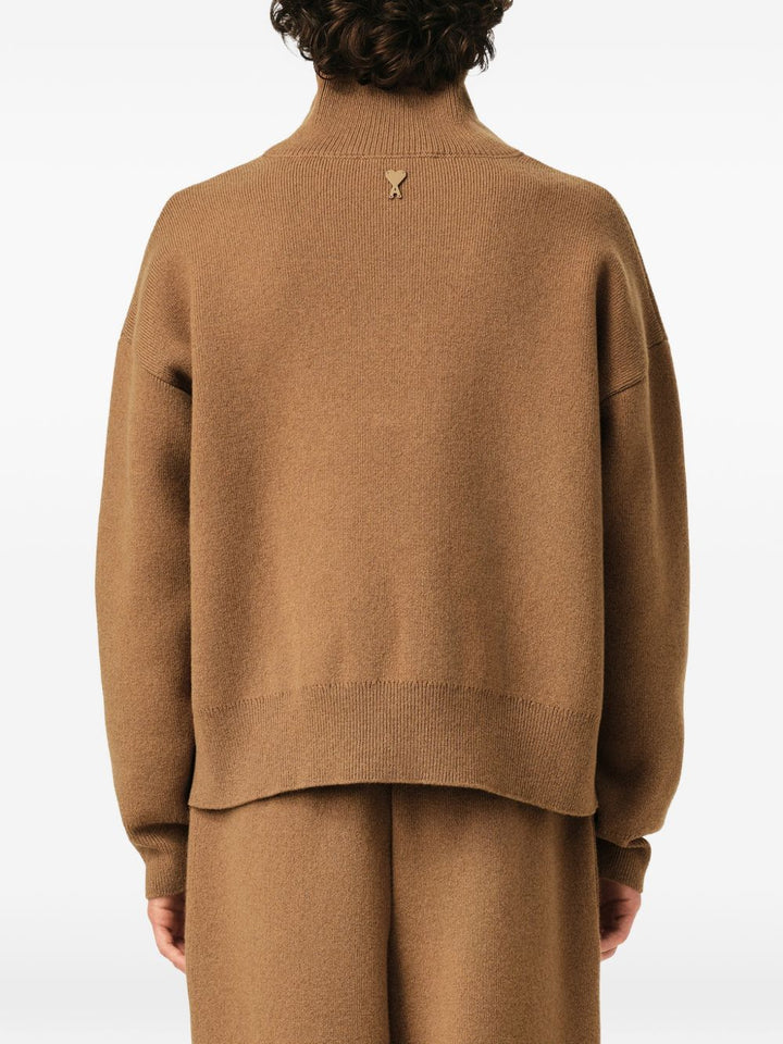Ami Paris Sweaters - BROWN | 806114bd94f834b13d376a1df746632c2d204f87