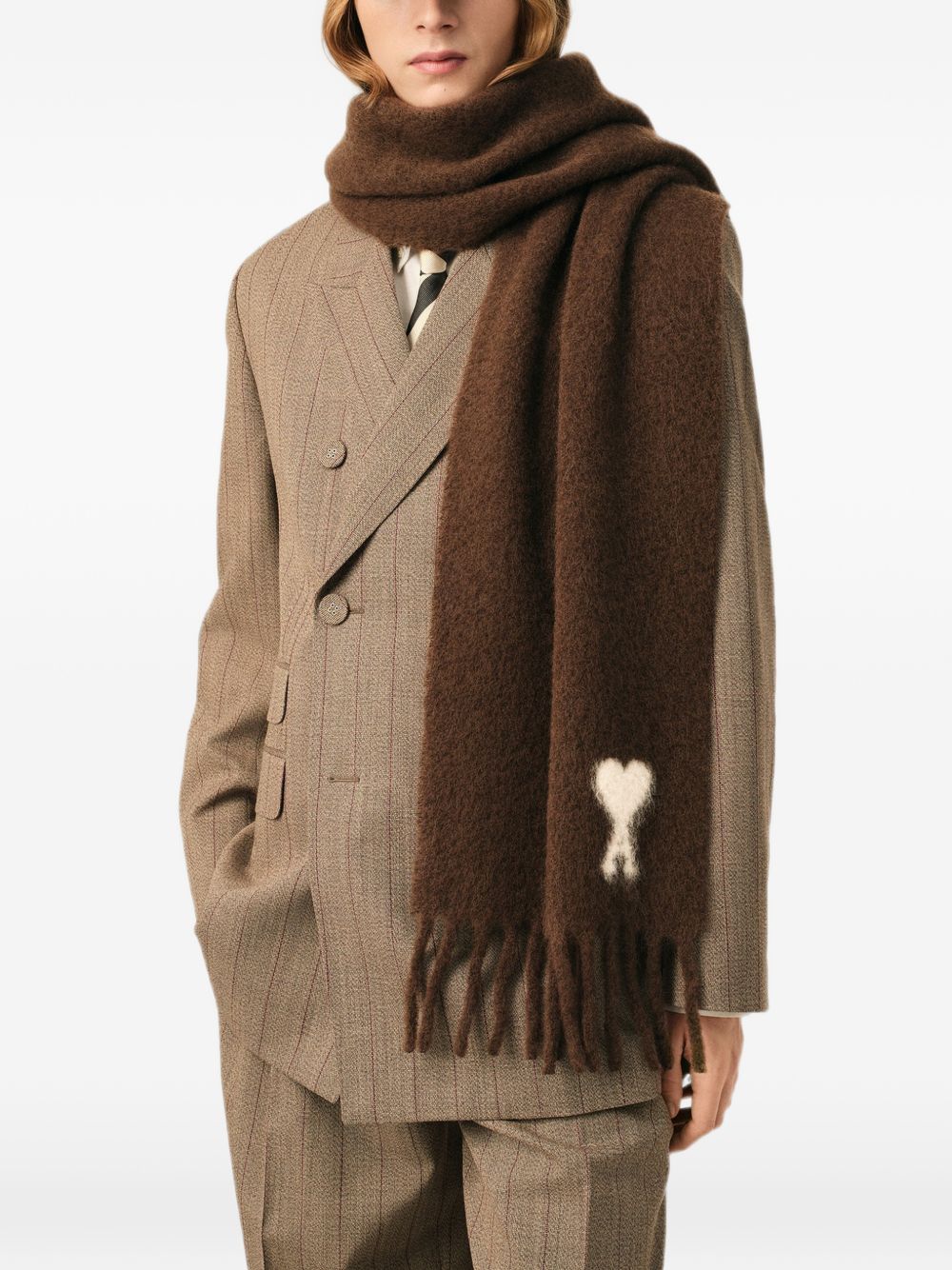 Ami Paris Scarfs - BROWN | 208fbbc6f6a4bc441a09c0f39ce66b4e377b0cd5