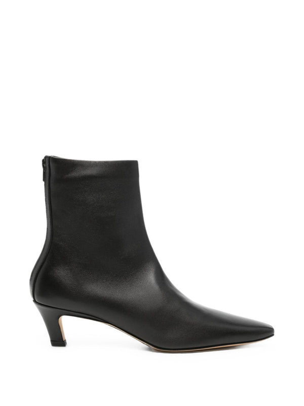 Leather Heel Ankle Boots