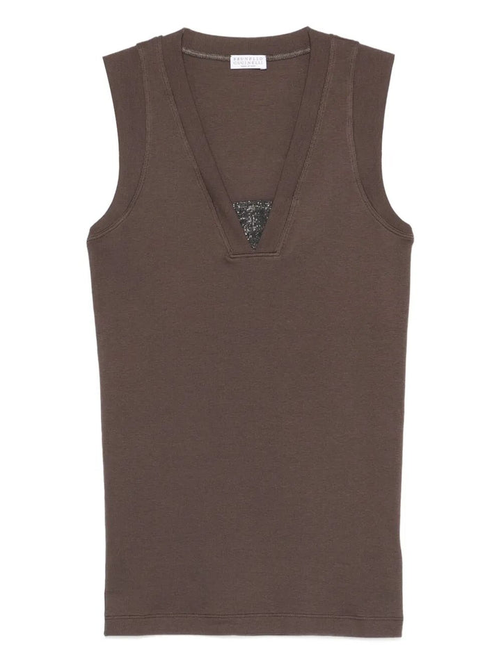 Brunello Cucinelli Top - Marrone | 13e3e799e06eda5b9356f7463a3d47a9427a79e8