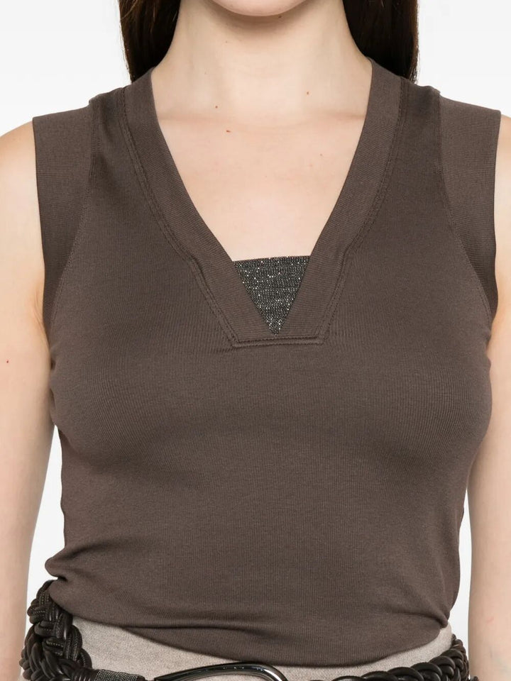 Brunello Cucinelli Top - Marrone | 73cc720cca025599876194f0a9b3b646ef746acc