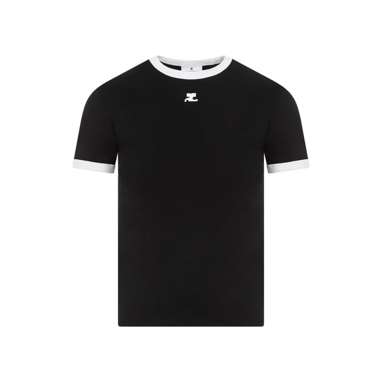 Black Bumpy Contrast T-Shirt Reedition