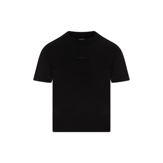 Le T-Shirt Gros Grain In Black Cotton