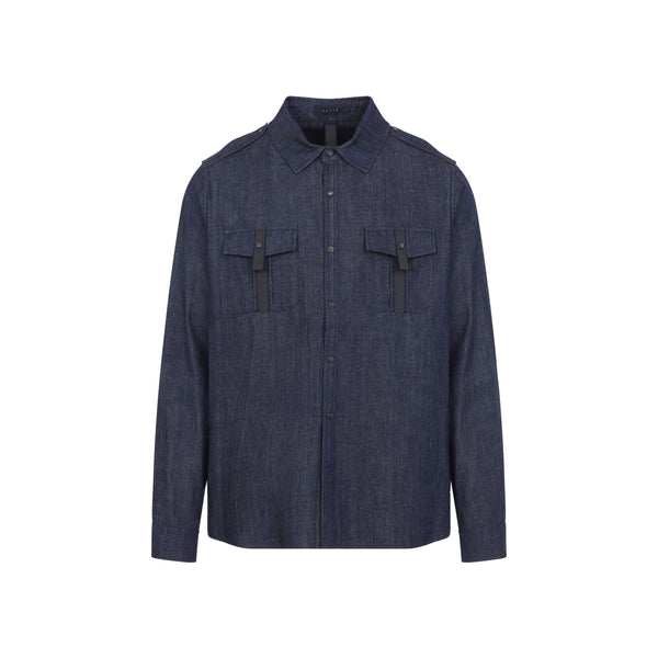 Denim Blue Cotton Denim Overshirt