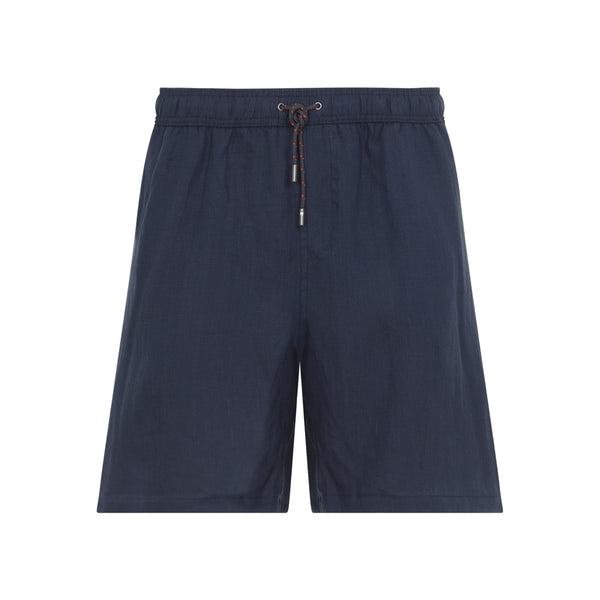 Navy Blue Hemp Drawstring Shorts