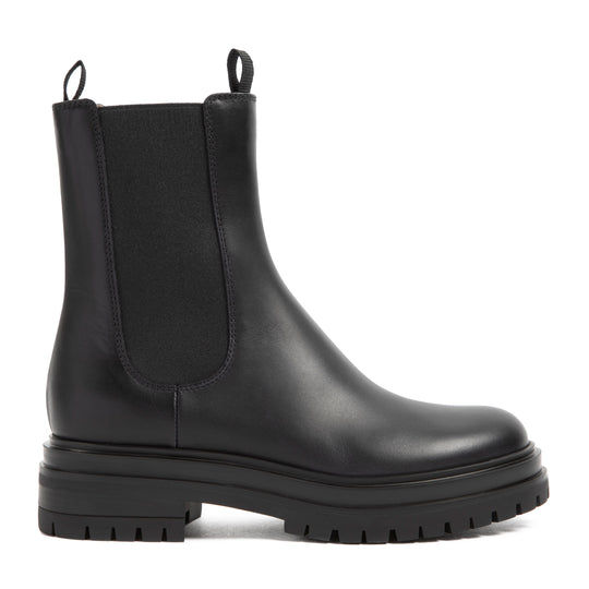 Black Leather Biker Boots