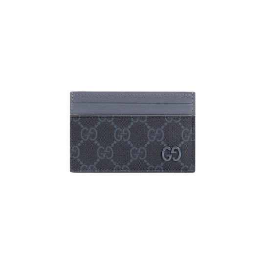 Black Steel Gg Supreme Textile Wallet